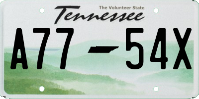 TN license plate A7754X