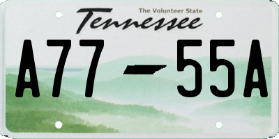 TN license plate A7755A