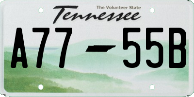 TN license plate A7755B