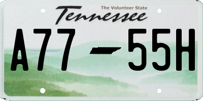 TN license plate A7755H