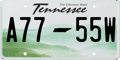 TN license plate A7755W