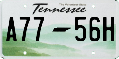 TN license plate A7756H