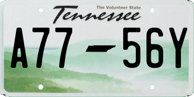 TN license plate A7756Y
