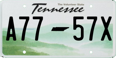 TN license plate A7757X