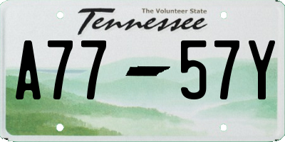 TN license plate A7757Y