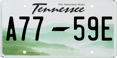 TN license plate A7759E