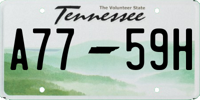 TN license plate A7759H