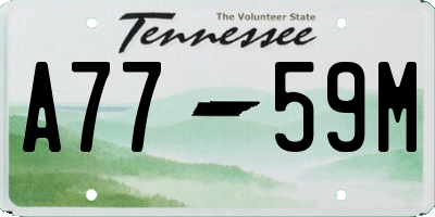 TN license plate A7759M
