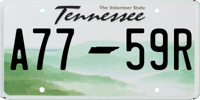 TN license plate A7759R