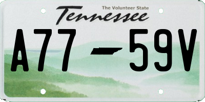 TN license plate A7759V