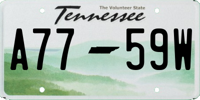 TN license plate A7759W