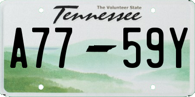 TN license plate A7759Y