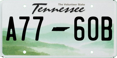 TN license plate A7760B