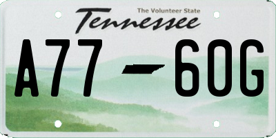 TN license plate A7760G