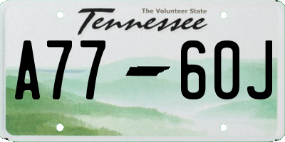 TN license plate A7760J