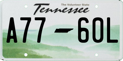 TN license plate A7760L