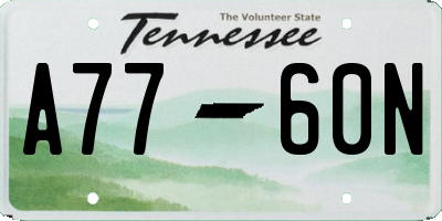 TN license plate A7760N