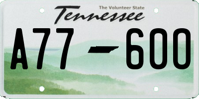 TN license plate A7760O