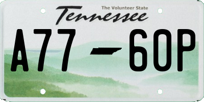 TN license plate A7760P