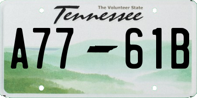 TN license plate A7761B