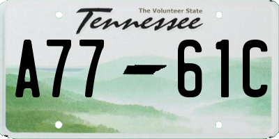TN license plate A7761C