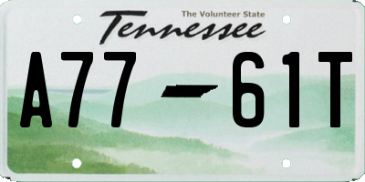 TN license plate A7761T