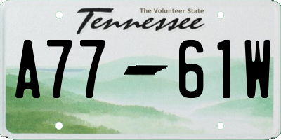 TN license plate A7761W