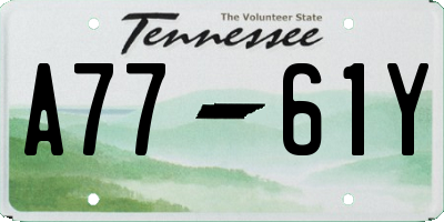 TN license plate A7761Y