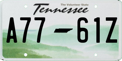 TN license plate A7761Z