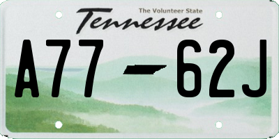 TN license plate A7762J