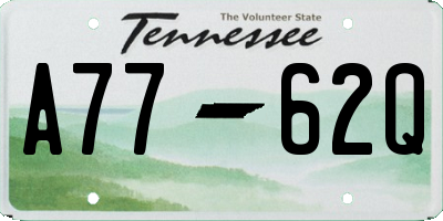 TN license plate A7762Q