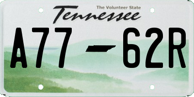 TN license plate A7762R