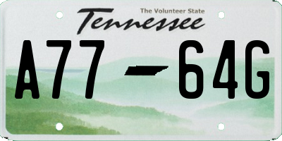 TN license plate A7764G