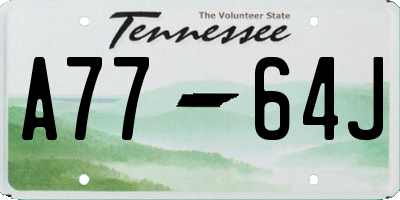 TN license plate A7764J