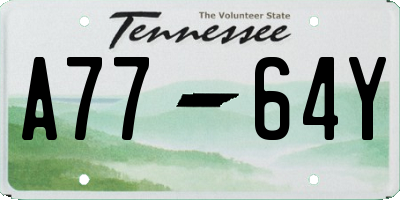 TN license plate A7764Y