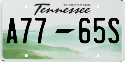 TN license plate A7765S