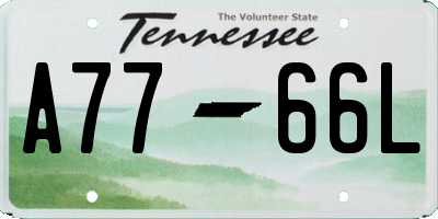 TN license plate A7766L