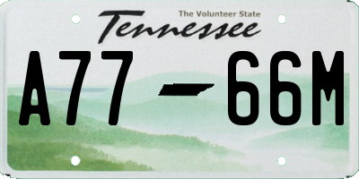 TN license plate A7766M