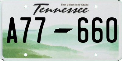 TN license plate A7766O