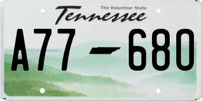 TN license plate A7768O