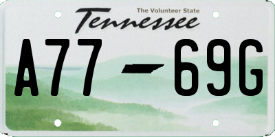 TN license plate A7769G