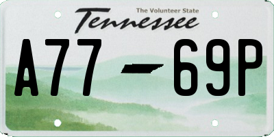 TN license plate A7769P