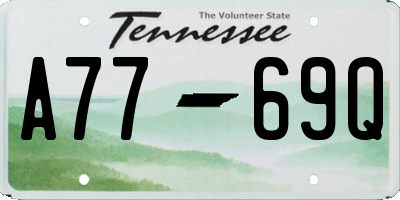 TN license plate A7769Q