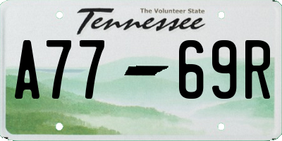 TN license plate A7769R