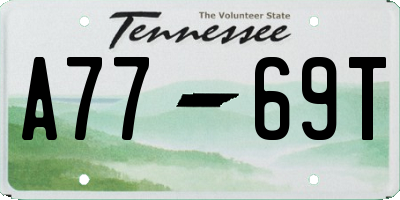 TN license plate A7769T