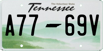 TN license plate A7769V