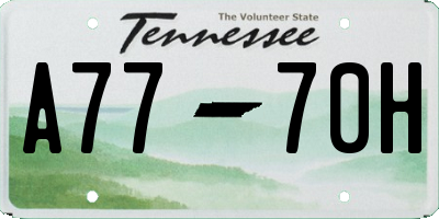 TN license plate A7770H