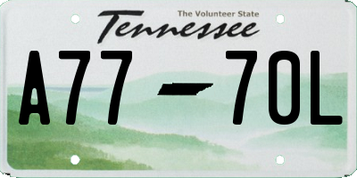 TN license plate A7770L