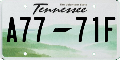 TN license plate A7771F