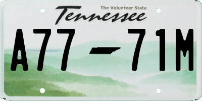 TN license plate A7771M